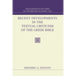 Recent Developments in the Textual Criticism of the Greek Bible - Paperback