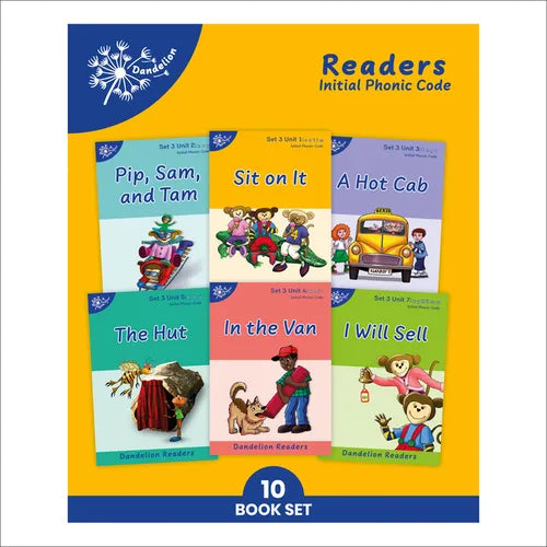 Phonic Books Dandelion Readers Set 3 Units 1-10 Sit on It (Alphabet Code Blending 4 and 5 Sound Words): Decodable Books for Beginner Readers Alphabet - Paperback