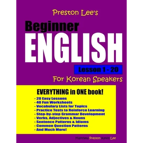 Preston Lee's Beginner English Lesson 1 - 20 For Korean Speakers - Paperback