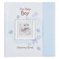 Christian Art Gifts Boy Baby Book of Memories Blue Keepsake Photo Album Our Baby Boy Memory Book Baby Book with Bible Verses, the First Year - Hardcover