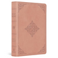 ESV Large Print Value Compact Bible (Trutone, Blush Rose, Fleur-De-Lis Design) - Imitation Leather