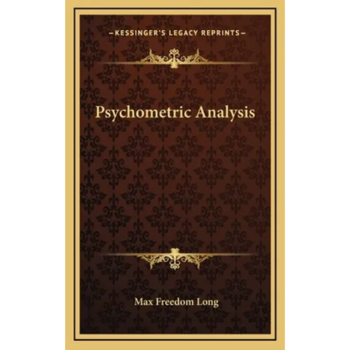 Psychometric Analysis - Hardcover