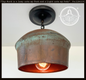Modern Handcrafted Copper Ceiling Light with Chain | 8.5"