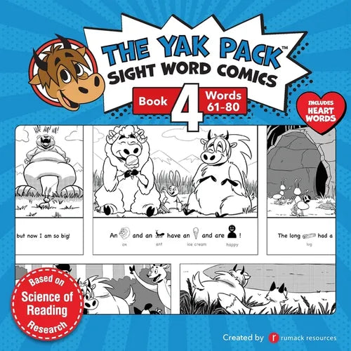 The Yak Pack: Sight Word Comics: Book 4: Comic Books to Practice Reading Dolch Sight Words (61-80) - Paperback