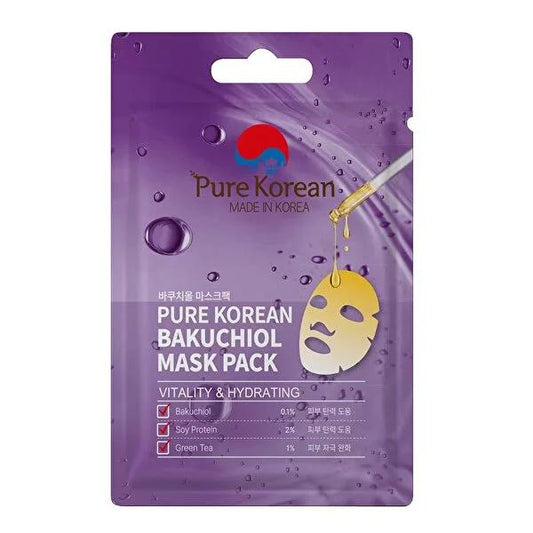 Pure Korean Bakuchiol Face Mask - Hydrating, Anti-Aging Skincare for Dry Skin