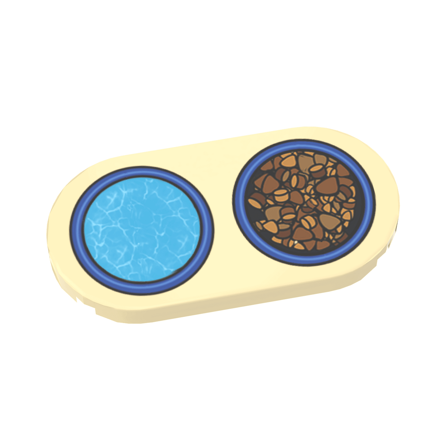 Large Pet Food and Water Bowls - Custom Printed Using a LEGO® Tile