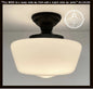 Large Milk Glass Schoolhouse Ceiling Light | 12"