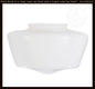 Schoolhouse Milk Glass Shade Replacement | 12" W/ 6" Fitter