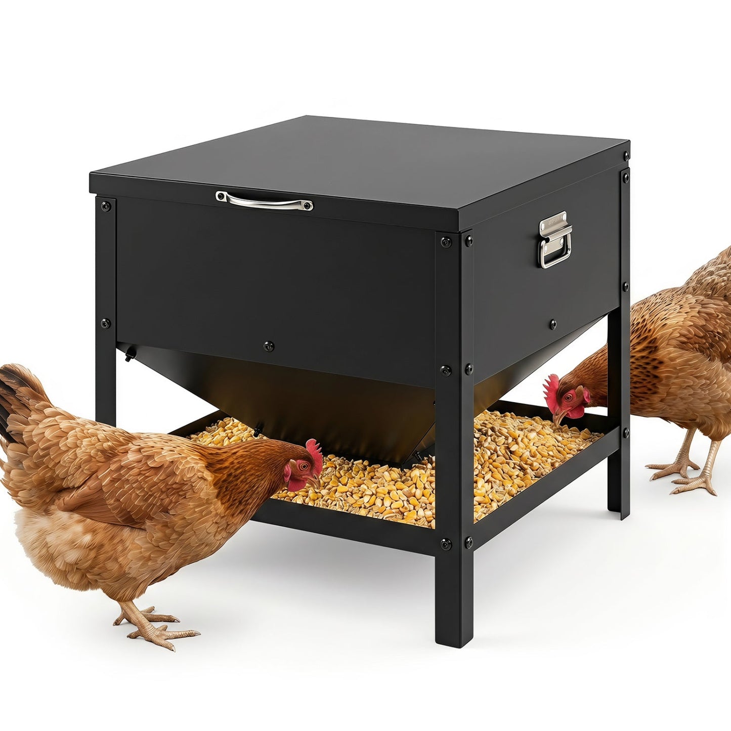 Large Capacity Chicken Feeder with Openable Lid