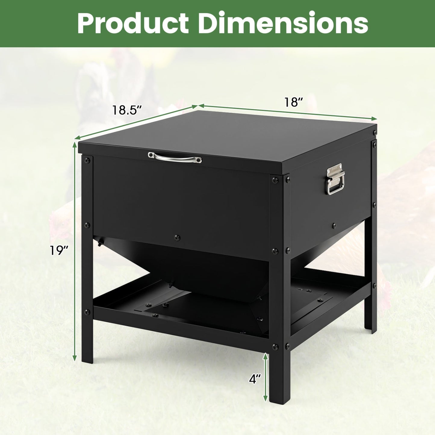 Large Capacity Chicken Feeder with Openable Lid