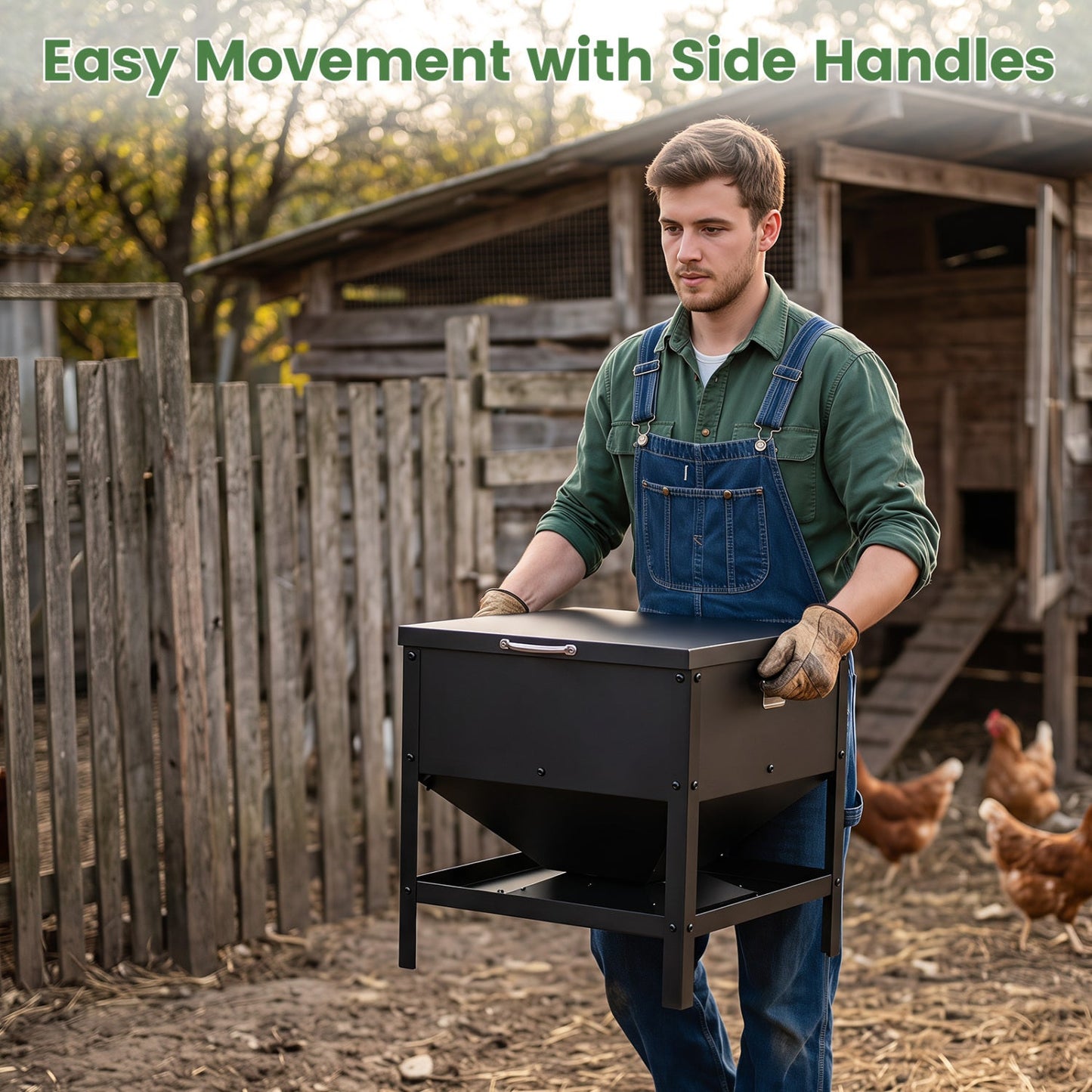 Large Capacity Chicken Feeder with Openable Lid