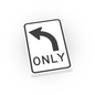 Left Only Street Sign - Custom Printed 2x3 Tile - Made Using LEGO® Parts