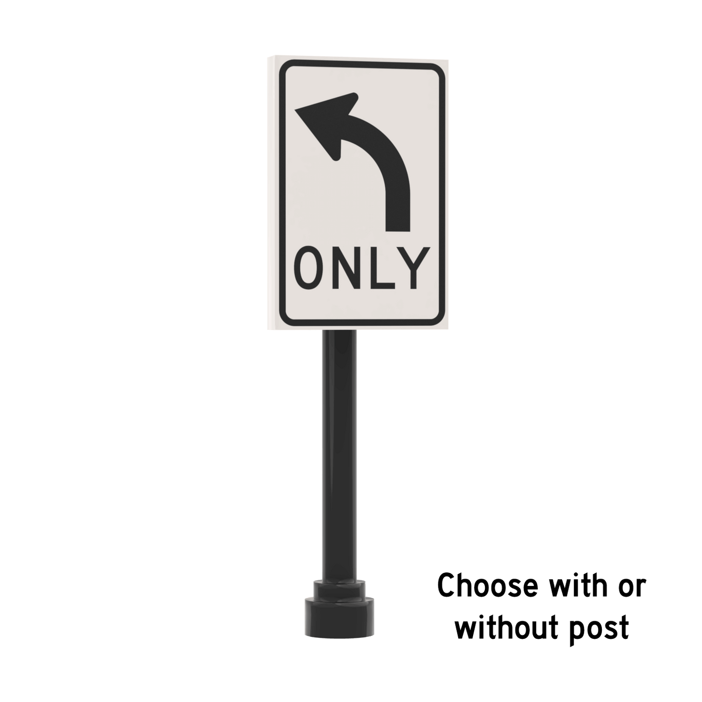 Left Only Street Sign - Custom Printed 2x3 Tile - Made Using LEGO® Parts