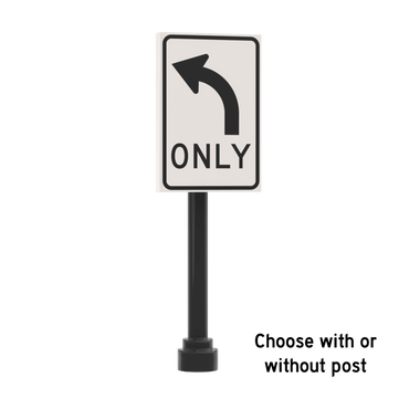 Left Only Street Sign - Custom Printed 2x3 Tile - Made Using LEGO® Parts