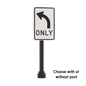 Left Only Street Sign - Custom Printed 2x3 Tile - Made Using LEGO® Parts