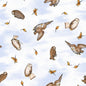 Light Blue Classic Winnie Owls Cotton 43"/44" Fabric Per Yard