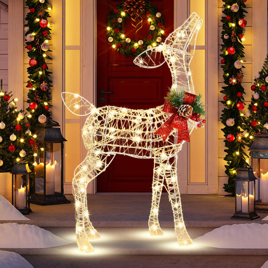 34.5 Inch Lighted Christmas Reindeer Decoration with 50 Warm White LED Lights