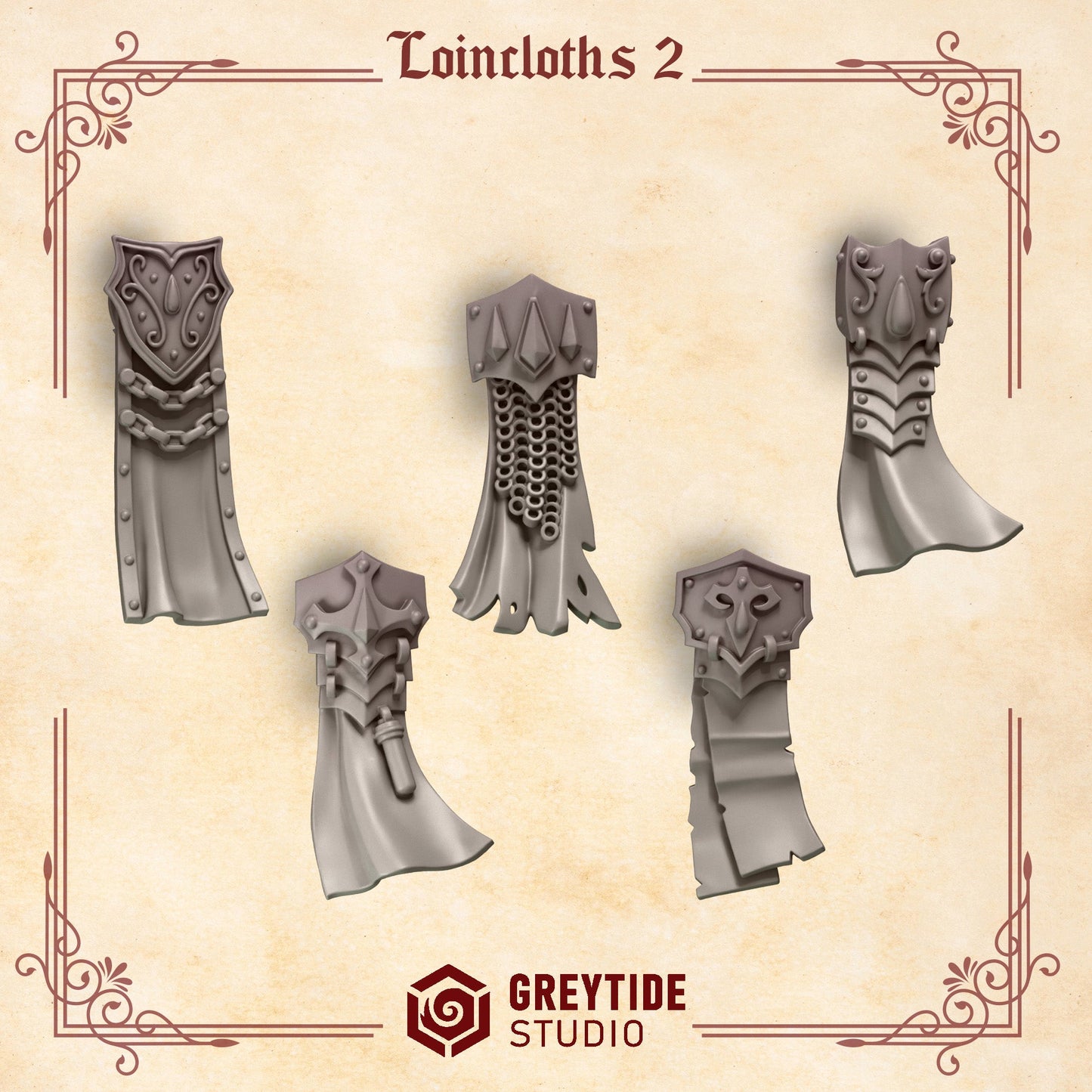 3d Printed Crimson Lords Loincloths #2 x10 by Greytide Studio