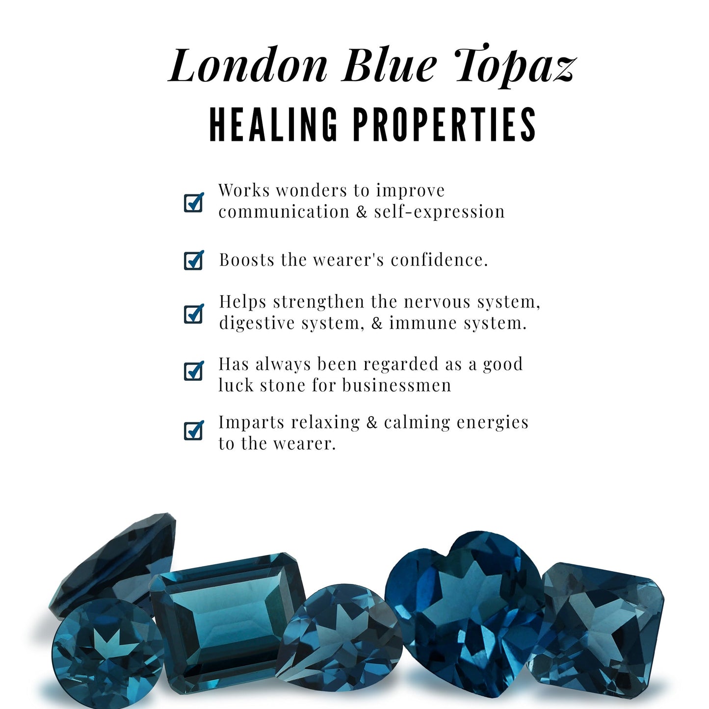 Baguette and Princess Cut London Blue Topaz Half Eternity Ring with Moissanite