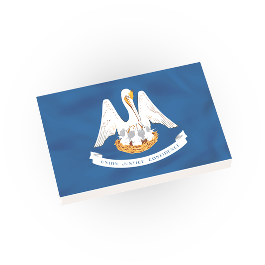 Louisiana State Flag - Minifig Scale - Custom Printed - 2x3 Tile Made using LEGO® Parts