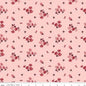 Love You Always Flower Toss Pink Cotton 43"/44" Fabric Per Yard