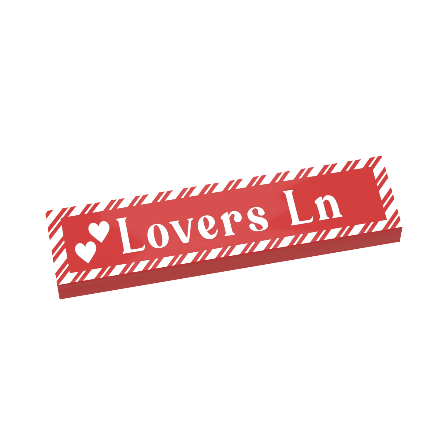 Lovers Lane Street Sign - Custom Printed 1x4 Tile - Made with LEGO® Parts