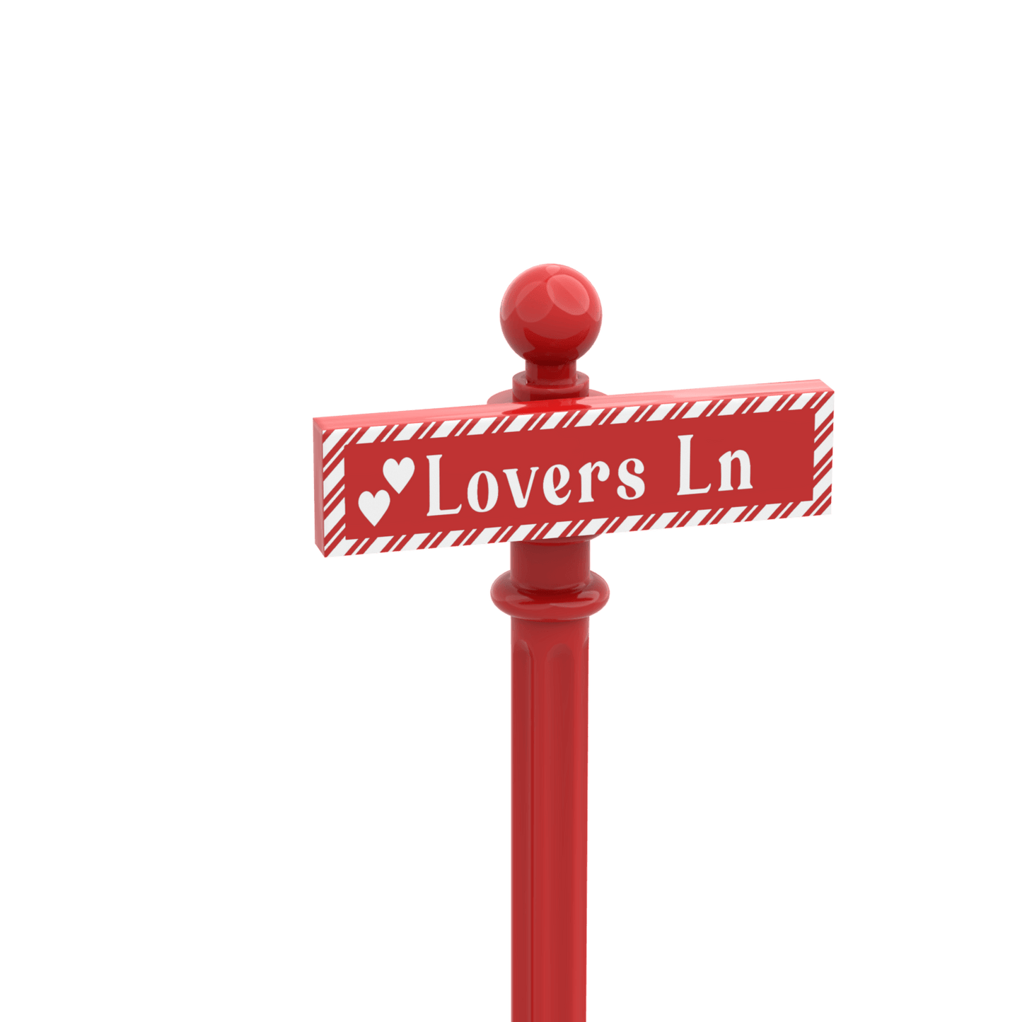 Lovers Lane Street Sign - Custom Printed 1x4 Tile - Made with LEGO® Parts