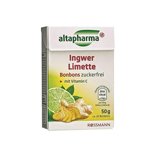 Altapharma Sugar-Free Ginger Candy with Lemon Flavor - 50g