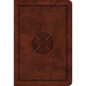 ESV Large Print Compact Bible (Trutone, Brown, Mosaic Cross Design) - Imitation Leather