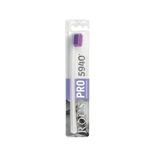 ROCS PRO 5940 Soft Toothbrush for Adults - Gentle Oral Care for Sensitive Teeth and Gums