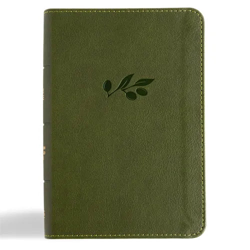 CSB Large Print Compact Reference Bible, Digital Study Edition, Olive Leathertouch - Imitation Leather
