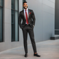 HANDSOME Formal Plus Size Men's Suit Jacket Business Suit