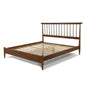 King Size Hardwood Mid Century Platform Bed Frame with Headboard in Walnut