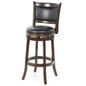 Cappuccino 29-inch Swivel Barstool with Faux Leather Cushion Seat