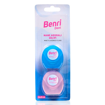 Benri Dent Dental Floss - Effective Plaque Removal for All Ages | 15 m (2 Pack)