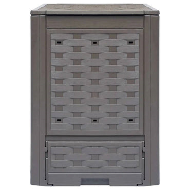 Set of 2 - Outdoor Garden 158 Gallon Compost Bin Set in Brown Plastic Rattan
