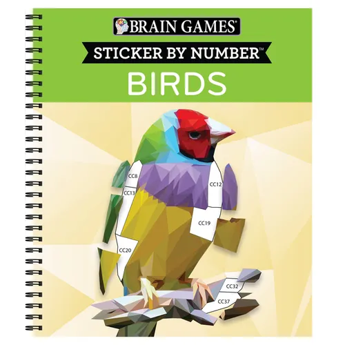 Brain Games - Sticker by Number: Birds (42 Images to Sticker) - Spiral