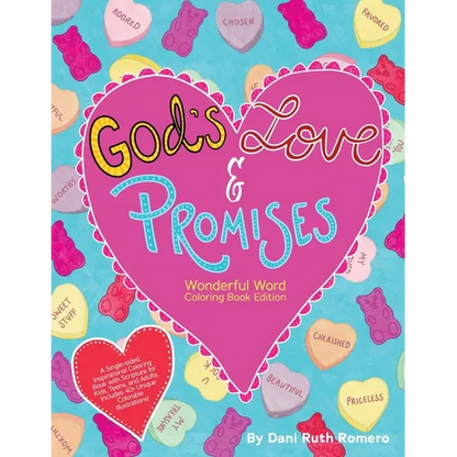 God's Love & Promises - Single-sided Inspirational Coloring Book with Scripture for Kids, Teens, and Adults, 40+ Unique Colorable Illustrations - Paperback