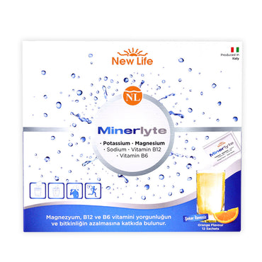 New Life Minerlyte Dietary Supplement - Mineral & Vitamin Rich, Orange Flavor, 12 Single-Use Sachets