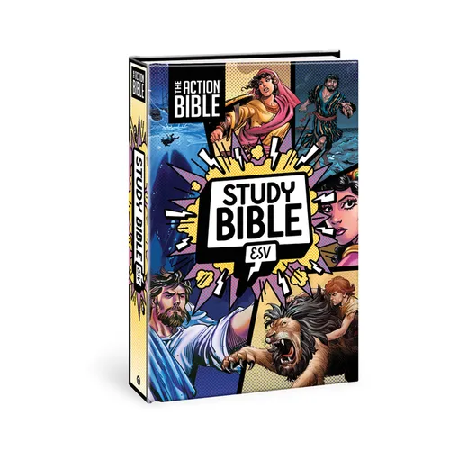The Action Bible Study Bible Esv, Hardcover, Full Color - Hardcover
