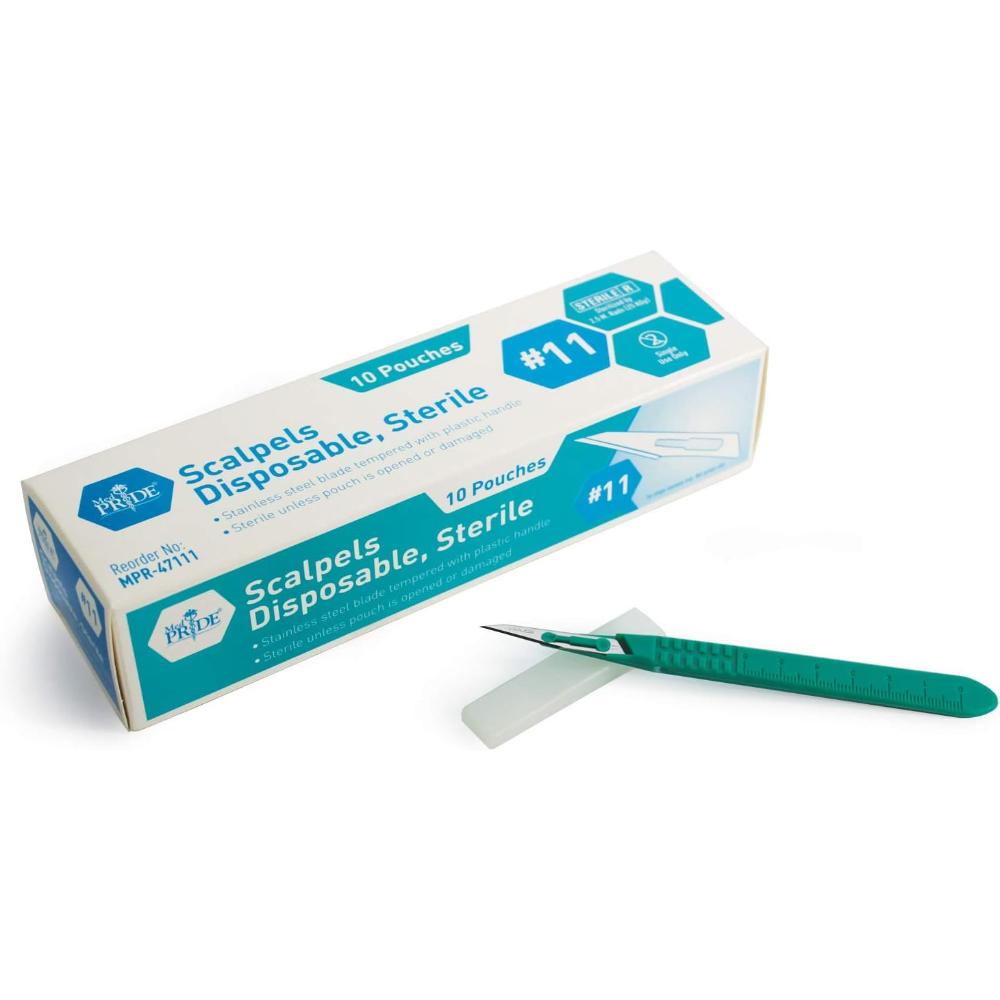 MedPride Disposable Scalpels - Stainless - Sterile - 10/BX 10/CS (100 Count)