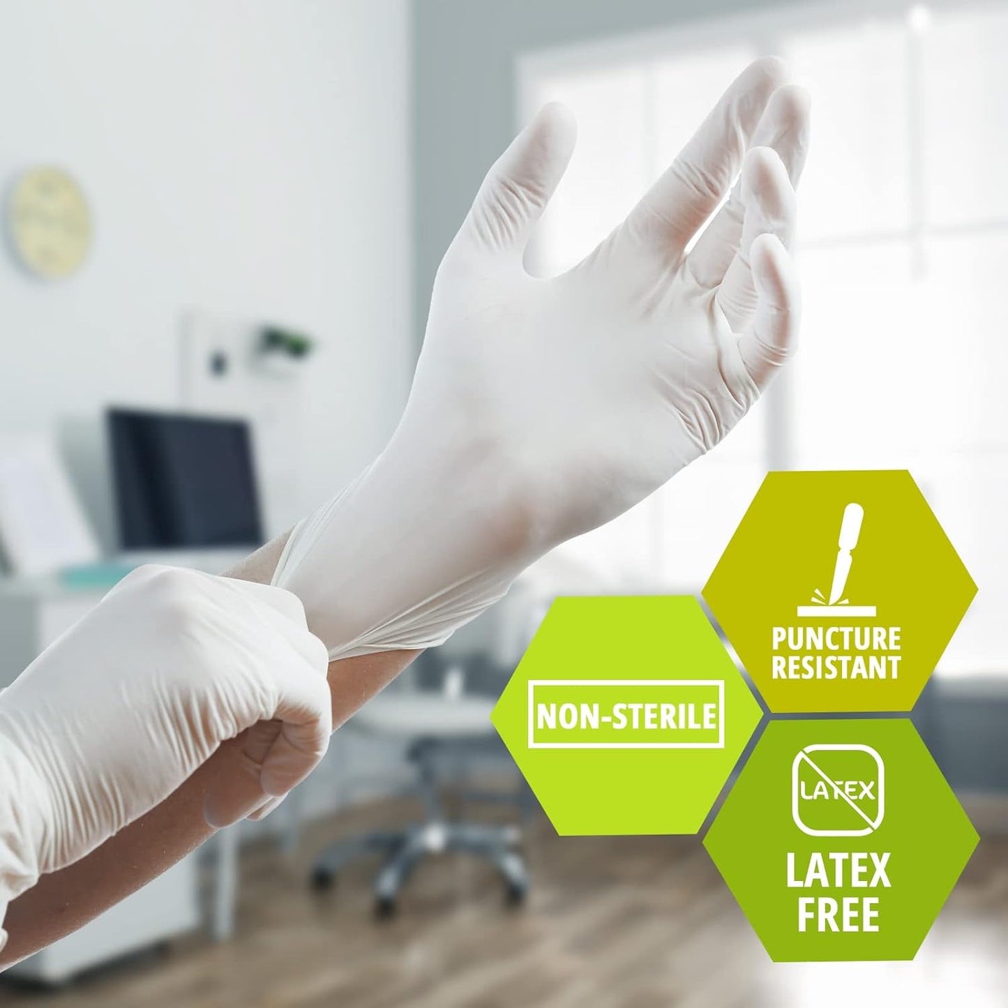 MedPride Latex Exam Gloves - 5 Mil Thick Non-Sterile - Powder Free - 100 Gloves / Case of 10 (1000 count)