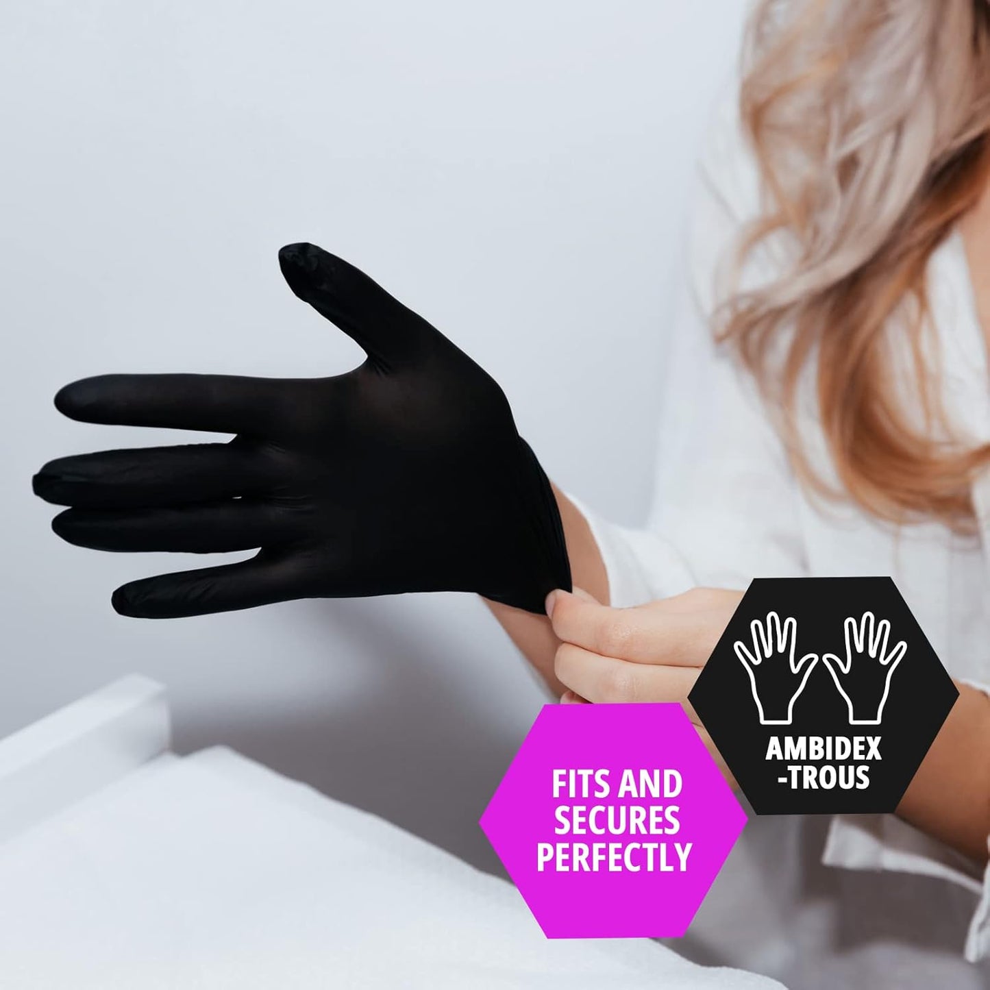 MedPride Black Nitrile Exam Non-Sterile Powder Free Gloves - 6 MIl Thick - 100 Gloves / Case of 10