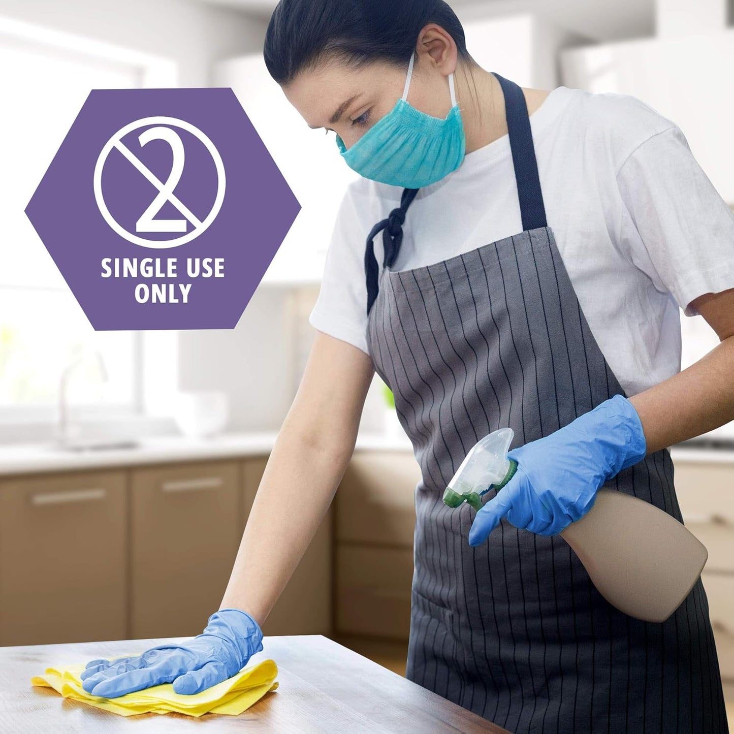 MedPride Synthetic Vinyl Exam Gloves 5 Mil Thick Non-Sterile Powder Free - 100 Gloves / Case of 10 (1000 count)