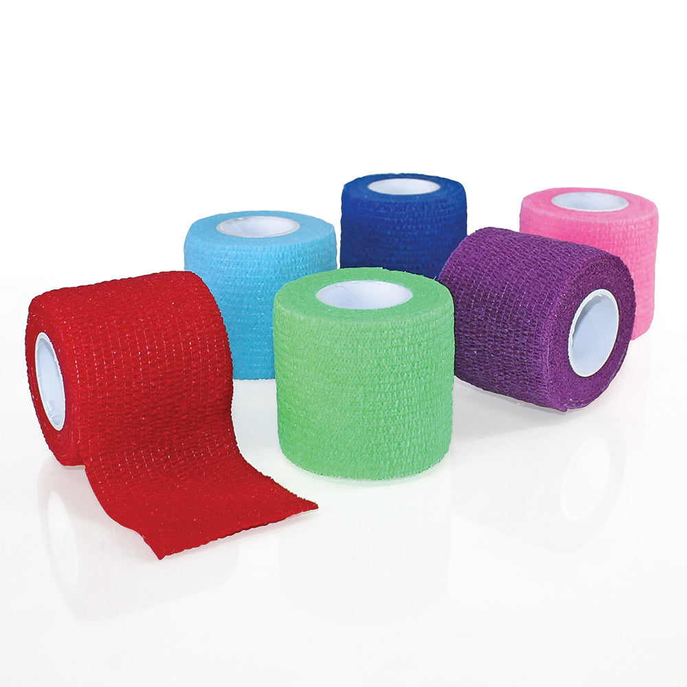 Medpride Self-Adherent Wrap, 2"x5" yds. - Rainbow - Latex Free, (6 colors), Case of 36