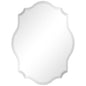 Modern Frameless 32 x 24 inch Scalloped Beveled Accent Bathroom Mirror