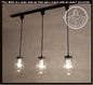 Mason Jar Track Lighting PENDANT Trio