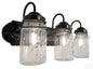 Rustic Vintage Mason Jar BATHROOM Light Trio