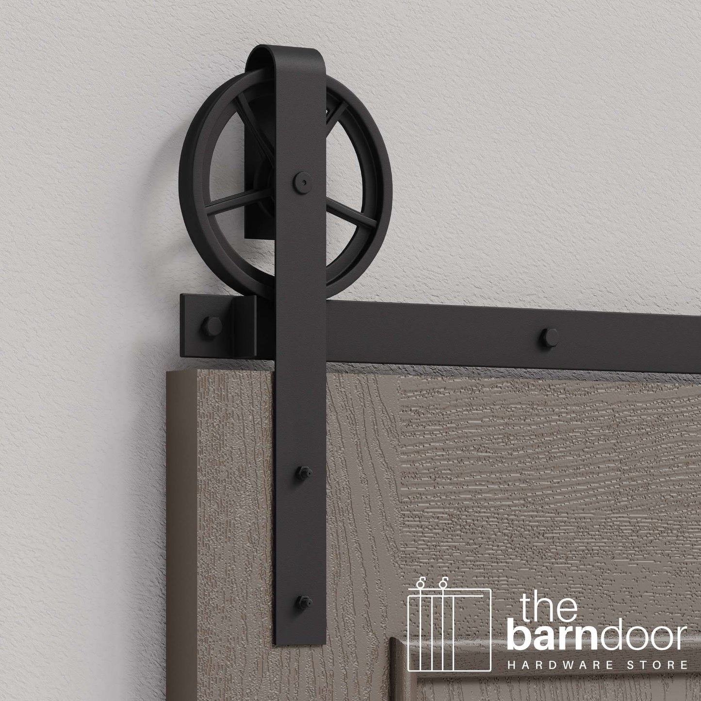Wagon Wheel Heavy Duty Sliding Barn Door Hardware Kit