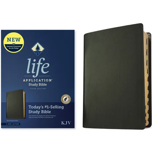 KJV Life Application Study Bible, Third Edition (Genuine Leather, Black, Indexed, Red Letter) - Leather